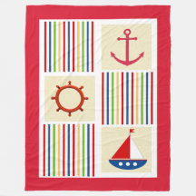 Banda náutica Sherpa Fleece Blanket con Anchor