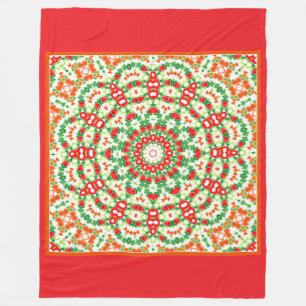 Manta Polar Bandana Shawl, Naranja brillante, verde