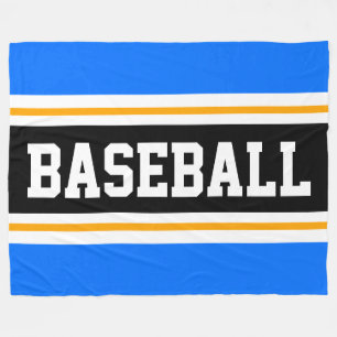 Manta Polar Bandas atléticas negras azul brillante BASEBALL