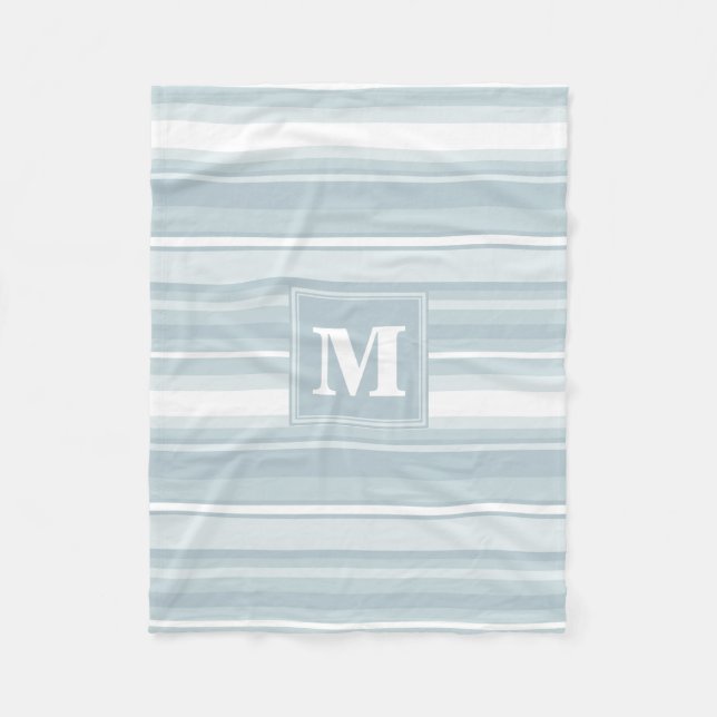 Manta Polar Bandas azules de hielo monograma (Anverso)