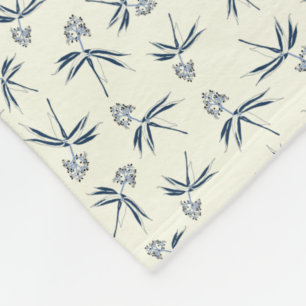 Manta Polar Bandas azules en crema - patrón sin fisuras.