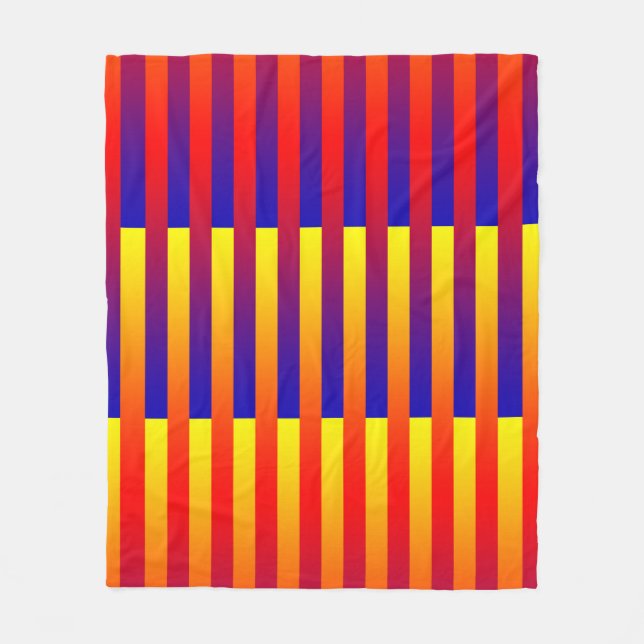 Manta Polar Bandas azules rojas amarillas Fleece Blanket (Anverso)