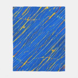 Manta Polar Bandas azules y doradas