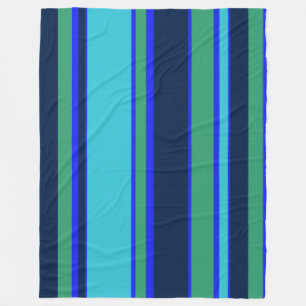 Manta Polar Bandas azules y verdes