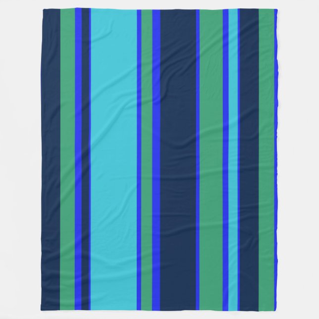 Manta Polar Bandas azules y verdes (Anverso)
