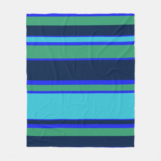 Manta Polar Bandas azules y verdes (Anverso)