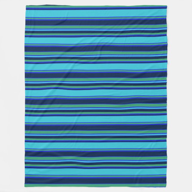 Manta Polar Bandas azules y verdes (Anverso)