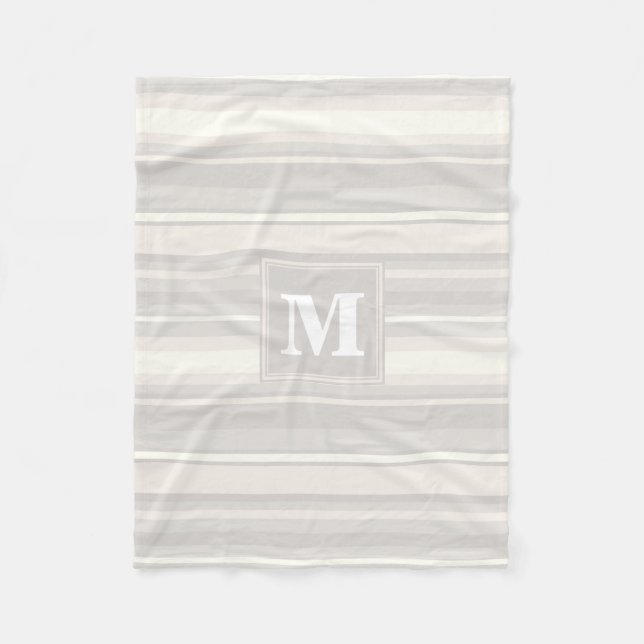 Manta Polar Bandas beige monogramo (Anverso)