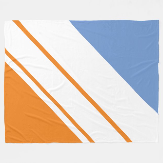 Manta Polar Bandas blancas negrita Naranja Fondo azul claro (Frente (Horizontal))