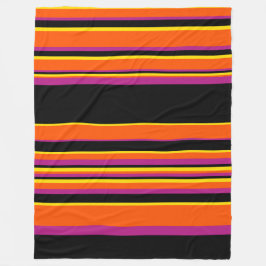 Manta Polar Bandas complejas: negro, rosa, Naranja y amarillo