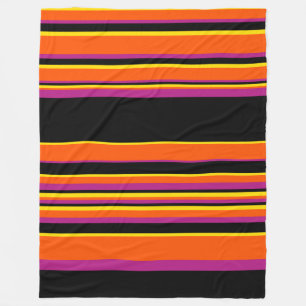 Manta Polar Bandas complejas: negro, rosa, Naranja y amarillo