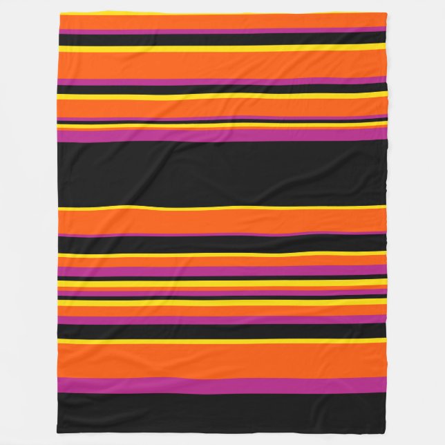 Manta Polar Bandas complejas: negro, rosa, Naranja y amarillo (Anverso)