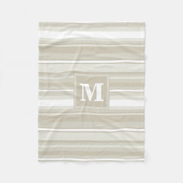 Manta Polar Bandas de arenisca monogramo (Anverso)