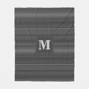 Manta Polar Bandas de carbón vegetal monogramo