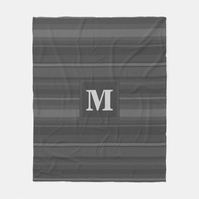 Manta Polar Bandas de carbón vegetal monogramo (Anverso)