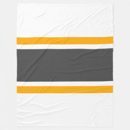 Manta Polar Bandas de Carreras blanca amarilla gris oscuro y n
