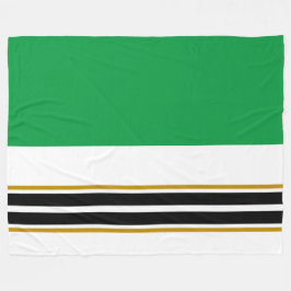 Manta Polar Bandas de Carreras negras gemelas blancas verdes y