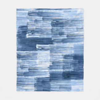 Manta Polar Bandas de color azul de agua: Patrón geométrico
