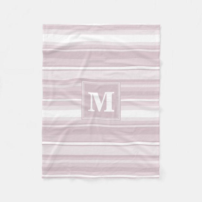 Manta Polar Bandas de cuarzo rosa monograma (Anverso)