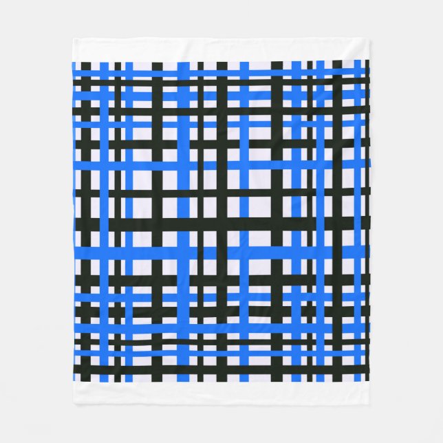 Manta Polar Bandas de entrelazado Azul blanco negro (Anverso)
