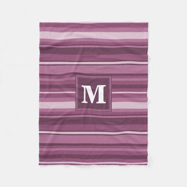 Manta Polar Bandas de mauve monogramo (Anverso)