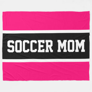 Manta Polar Bandas de MOM Black SOCCER blanco negro brillante