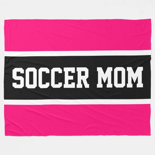 Manta Polar Bandas de MOM Black SOCCER blanco negro brillante (Frente (Horizontal))