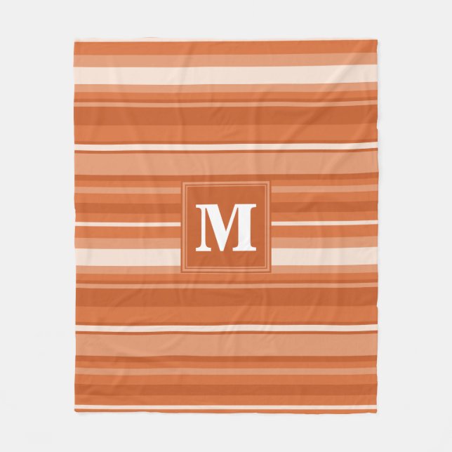 Manta Polar Bandas de naranja monogramo (Anverso)