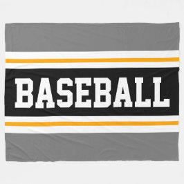 Manta Polar Bandas deportivas de BASEBALL Gris Amarillo Amaril