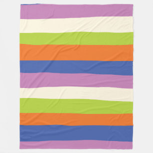 Manta Polar Bandas desiguales: azul, Naranja, púrpura, verde y