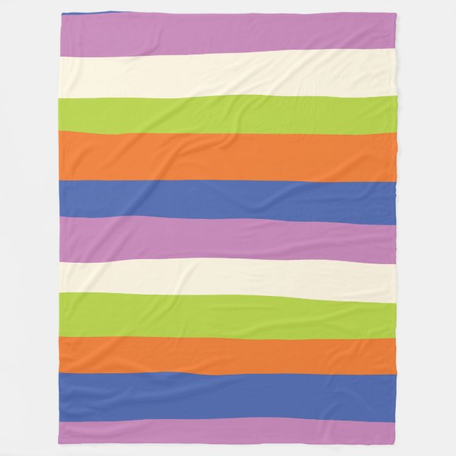 Manta Polar Bandas desiguales: azul, Naranja, púrpura, verde y (Anverso)