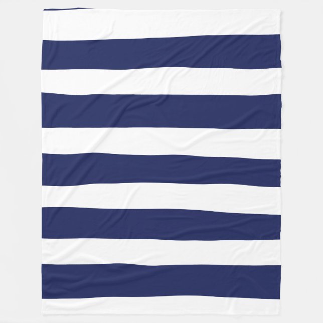 Manta Polar Bandas desiguales - Azul y Blanco (Anverso)