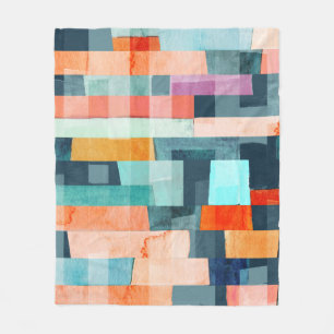 Manta Polar Bandas geométricas multicolores, patrón de moda.