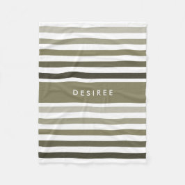 Manta Polar Bandas gruesas femeninas con nombre en verde caqui