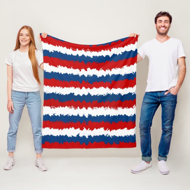 Manta Polar Bandas Guay rojas, blancas y azules (In situ)