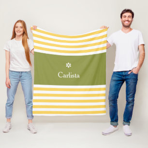 Manta Polar Bandas horizontales anchas amarillas Green Name Da