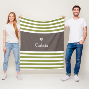 Manta Polar Bandas horizontales anchas de banda ancha Marrón N