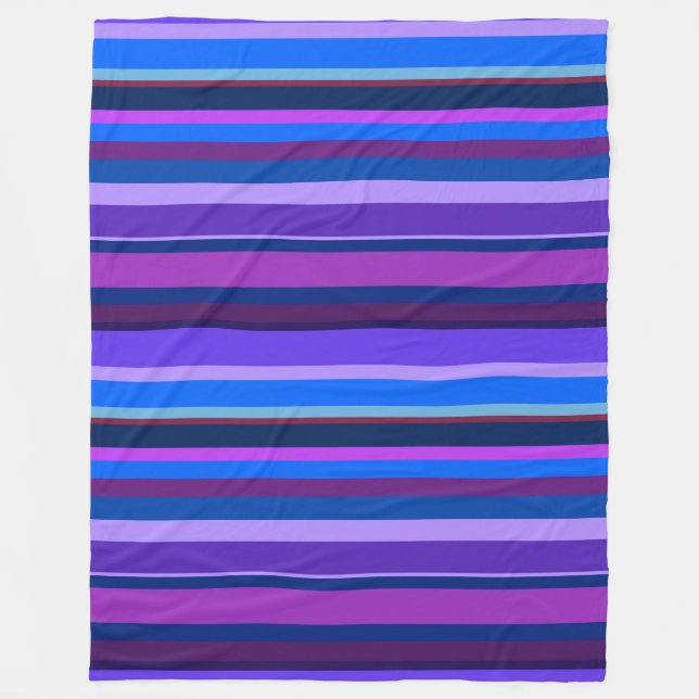 Manta Polar Bandas horizontales azules y violetas (Anverso)