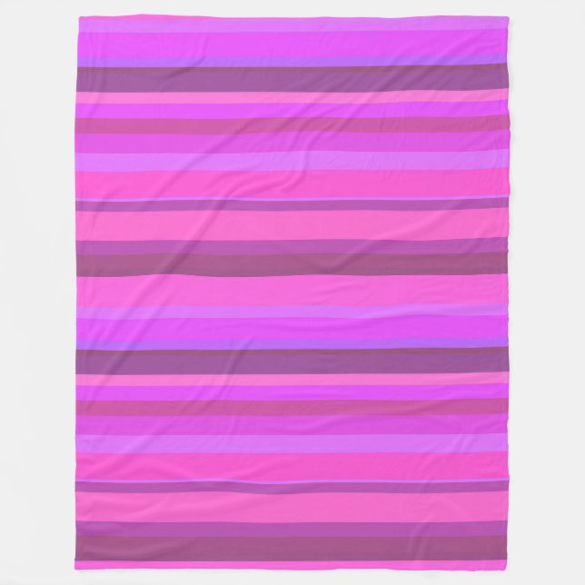 Manta Polar Bandas horizontales rosadas (Anverso)
