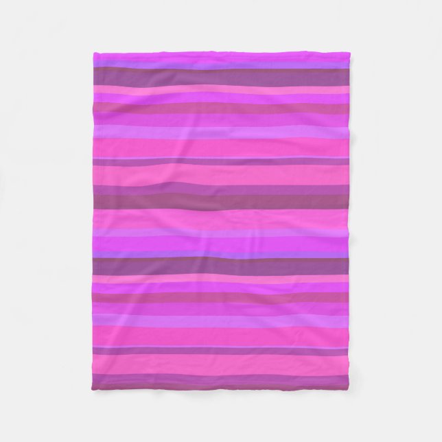 Manta Polar Bandas horizontales rosadas (Anverso)