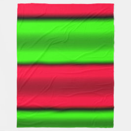 Manta Polar Bandas horizontales verdes y rojas