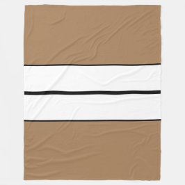 Manta Polar Bandas modernas de Carreras blanca negra en Mocha 