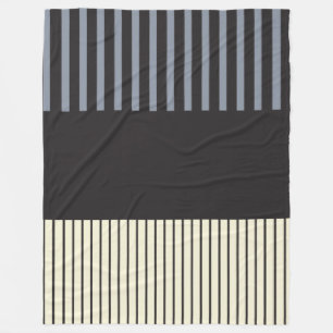 Manta Polar Bandas pop de color - negro, gris y crema