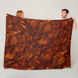 Manta Polar Bandas redondeadas abstractas en tonos rojizos