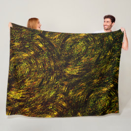 Manta Polar Bandas redondeadas abstractas en verde dorado y má