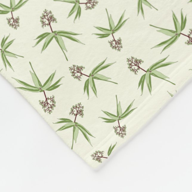 Manta Polar Bandas rojas en flor en crema - patrón sin fisuras (Esquina)