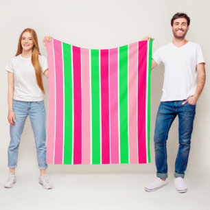 Manta Polar Bandas rojas y verdes audaces