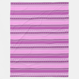 Manta Polar Bandas rosas lilas horizontales con decoración de