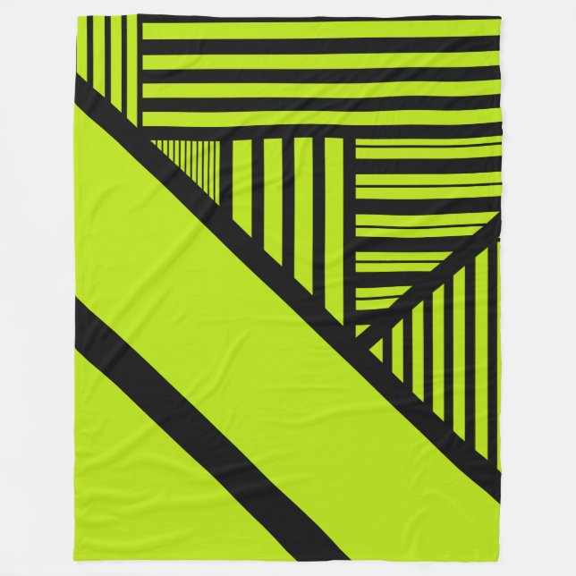 Manta Polar Bandas triangulares - Verde animado (Anverso)