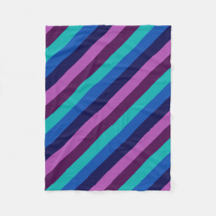 Manta Polar Bandas Verde azuladas moradas azules Pequeña Funda